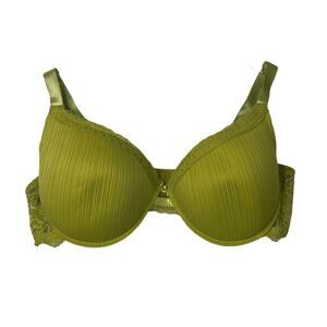 Black Fuchsia Secret Lace Underwire Lightly Lined Bra Lime Green Size 42D